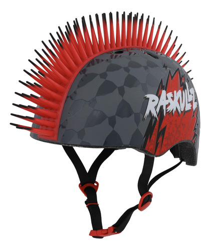 Raskullz Red Jolt Casco Infantil 5+, Rojo/gris, 50-54 Cm