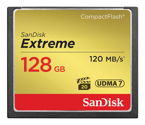 Cartão Compact Flash Sandisk Extreme 128gb - 120mb/s