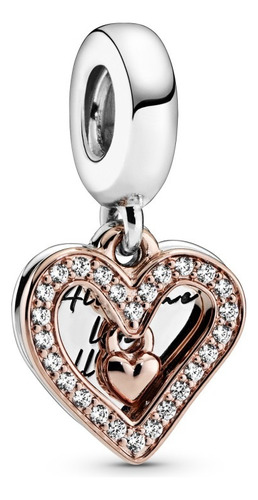 Dije Charm Pandora Oro Rosa Original Corazón Te Amo Amor