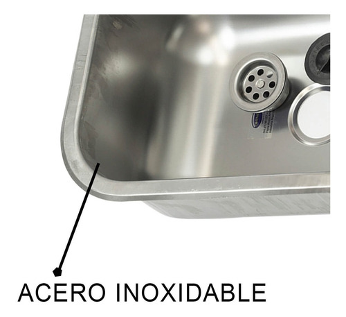 Imagen 3 de 10 de Pileta Bacha Doble De Cocina Dhinox Acero Inoxidable 70 Cm