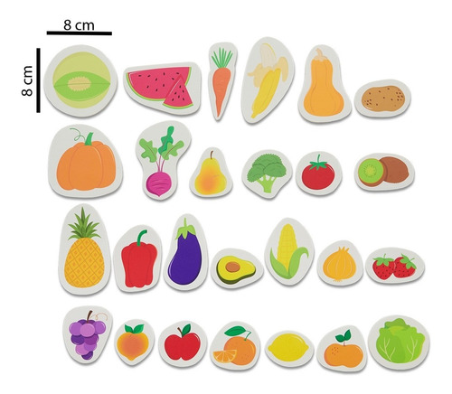 Imagen 4 de 9 de Vegetales Al Agua. Figuras De Goma Eva Para El Baño