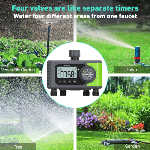 Temporizador O Programador De Riego Automatico 4 Zona Jardin