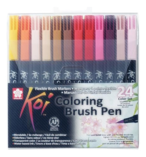Set Sakura Koi Coloring Brush Pen X 24 Colores Microcentro