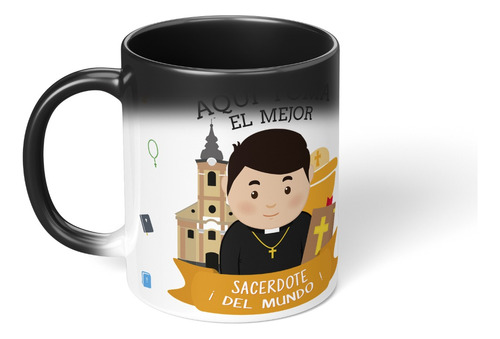 Taza Magica Cambia Color Aqui Toma El Mejor Sacerdote