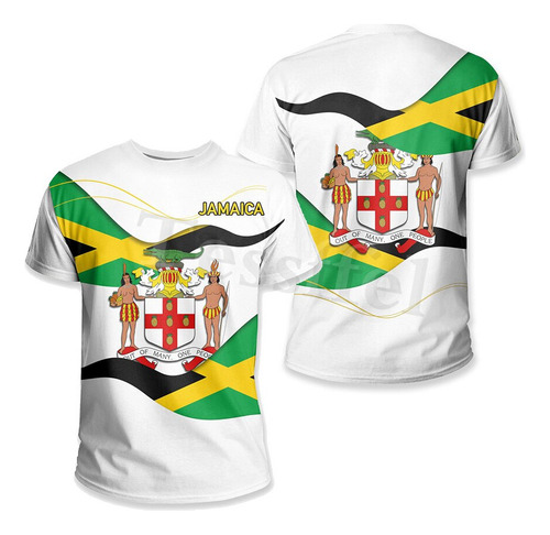 Playera Con Estampado 3d Del Emblema Del León De Jamaica