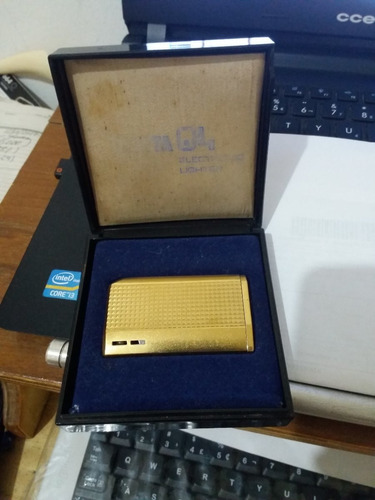 Isqueiro Dourado Antigo Elétrico A Bateria