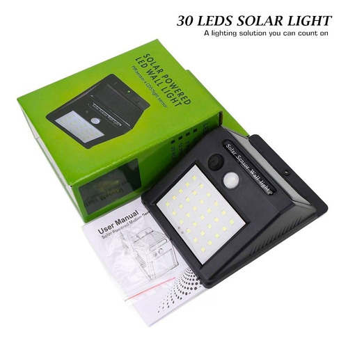 Pack De 4: Lámpara Solar De Pared 30 Leds Sensor Movimiento