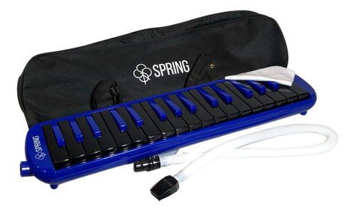 Escaleta 32 Teclas Spring Azul Com Tecla Preta Capa Promocao