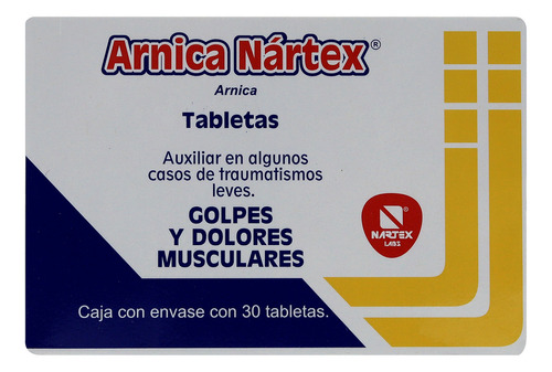 Árnica Montana Nartex Tabletas Auxiliar Dolores Musculares