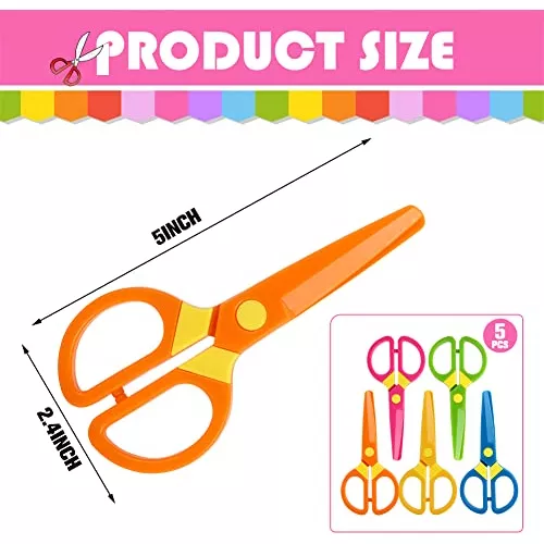 LOVESTOWN Plastic Scissors for Kids, 4 PCS Pre-School Training Scissors  Children Safety Scissors Toddler Scissors Age 3 for Toddler Arts and Crafts  