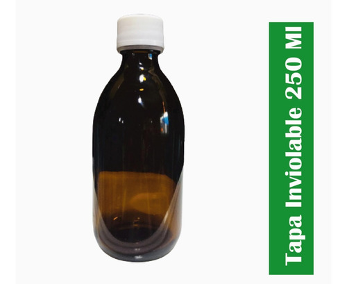 Botella Ámbar De Vidrio 250 Ml Tapa Inviolable  (50 Piezas) 