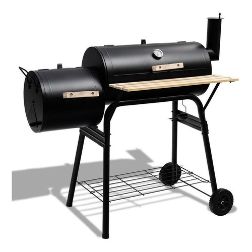 Asador Con Ahumador Carnes Exterior Patio Bbq Carbón Madera