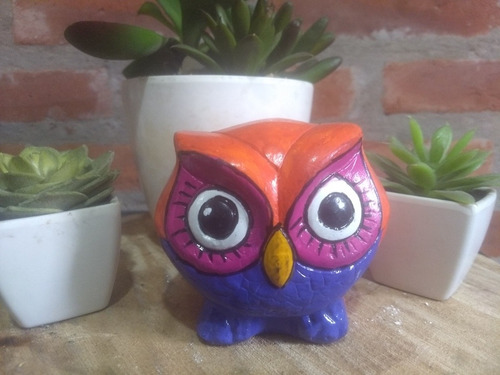 Lechuzas De Colores, Pintadas A Mano