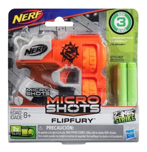 Pistola Nerf Microshots Flipfury Zombie Strike Hasbro