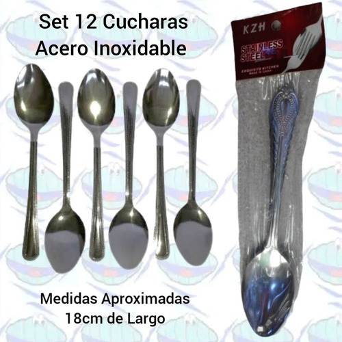 Cucharas Cucharillas 17cm Set X 12 Unidades Metal. Oferta