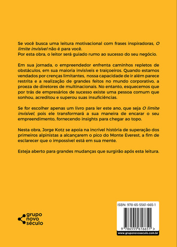 O limite invisível, de Jorge Kotz. Editora Novo Século, capa mole em português, 2023