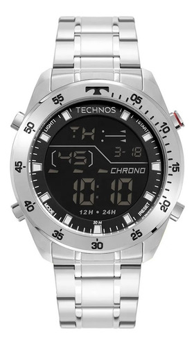 Imagem 1 de 3 de Relógio Technos Masculino Digital Prata Bj3589aa/1k