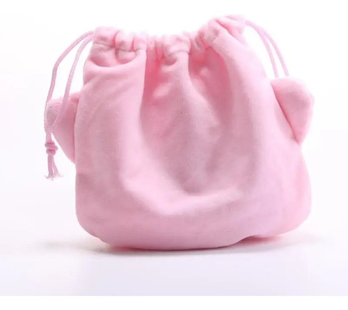 Bolsa Kirby Suave Con Cordón Monedero Cosmetiquera Rosa Lisa