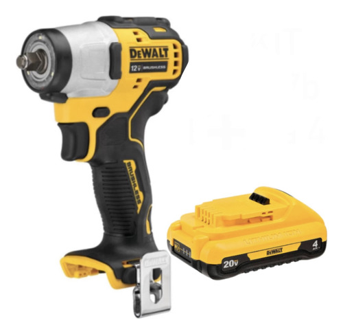 Parafusadeira de impacto DeWalt amarela DCF887B + bateria 4ah