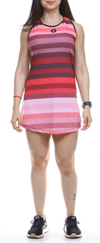 Vestido Beach Tennis C/ Shorts Degrade Listrado Beachwear