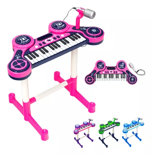 Teclado Musical Infantil C/ Microfone Musicas Tocar Cantar - MTM