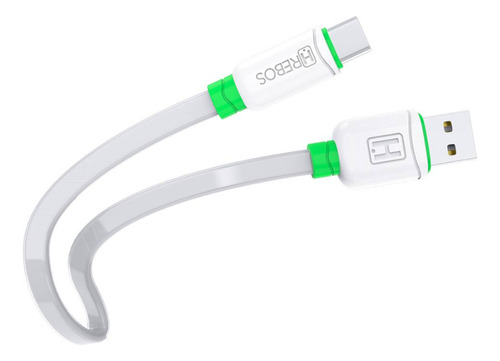 Cabo Usb Tipo C Curto Pequeno 20 Cm Turbo 3.1a Reforçado Cor Branco