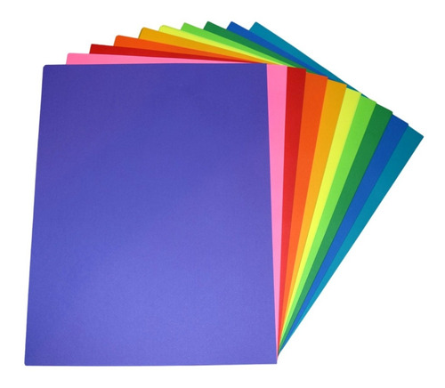 500 Hojas De Color Neon Tamaño Carta (10 Colores) 75 Gramos