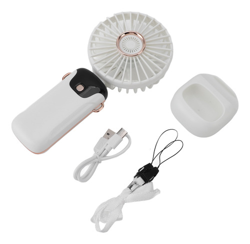 Ventilador Portátil Recargable Con Base De Mano Usb 5 Veloci