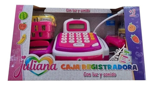 Caja Registradora Juliana Con Accesorios Y Micrófono 029 Color Rosa