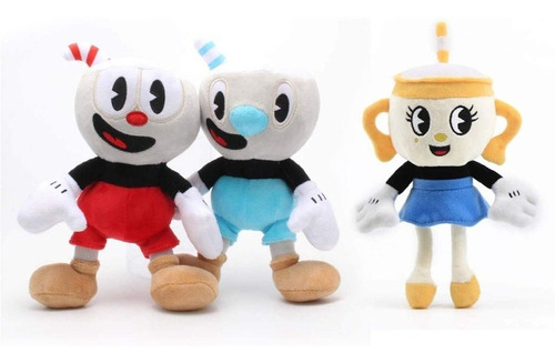 3x Muñeca De Peluche Cup Head Mugman Ms. Chalice