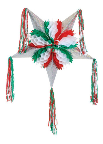 Piñata Plegable Tricolor Estrella Infantiles Fiestas Navidad