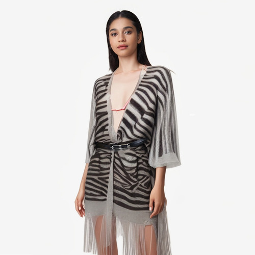 Salida De Playa Larga Mujer Cover Up Vestido Con Cinturón