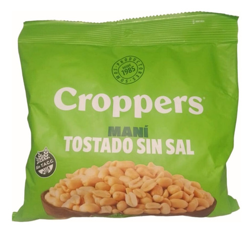 Mani Tostado Sin Sal 350 Grs Croppers X 6 Unidades