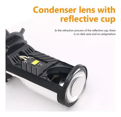 Kit 2 Ampolletas Turbo Led Y9 Mini Proyector Con Lupa H4