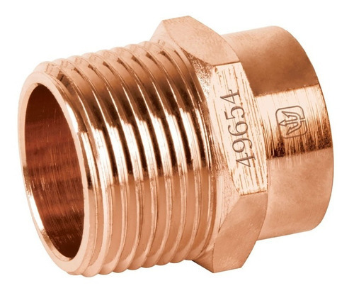 Conector De Cobre, Rosca Exterior 2'' Foset 48897 Color Dorado oscuro