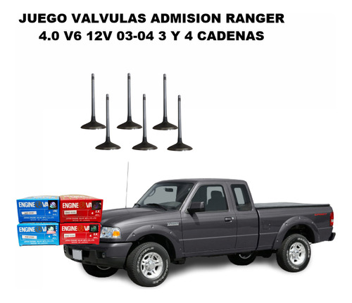 Juego Valvulas Admision Ranger 4.0 V6 12v 03-04 3 Y 4 Cadena