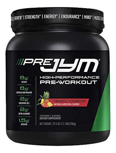 Pre Jym Pineapple Strawberry Pre Workout Powder - Bcaa, Crea