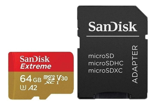 Imagen 2 de 4 de Tarjeta de memoria SanDisk SDSQXA2-064G-AN6MA Extreme con adaptador SD 64GB