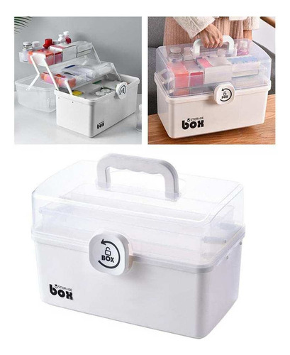 Botiquín De Primeros Auxilios De Caja Blanco De 3 Niveles