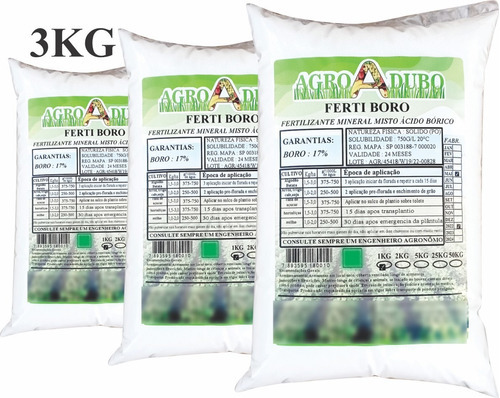 Fertilizantes solubles en ácido bórico puro, 3 kg