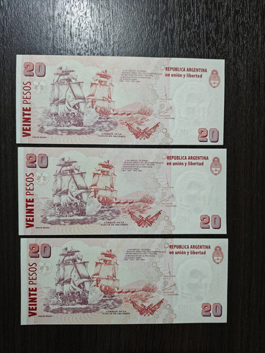Lote Capicua Billete $20 Rosas Escalera De Capicuas Por 3 (Usado)