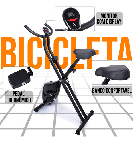 Bicicleta Ergometrica Vertical Dobravel Magnetica Display
