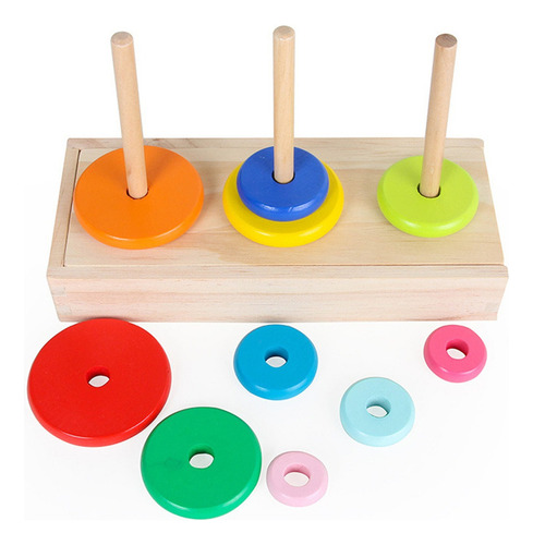 Wooden 10-story Tower Of Hanoi .