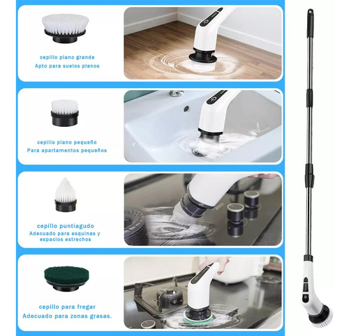 Cepillos De Limpieza Pisos Electrico Wireless Bath 13 En1
