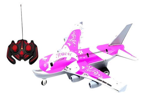 Rosa Avión Teledirigidorc Plane Aero Con Luces De Colorespvc