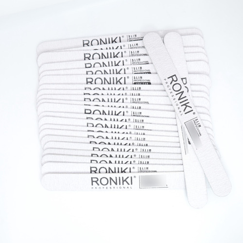 Paquete Lima Recta Slim 180/240 Roniki - Lima Para Uñas X50