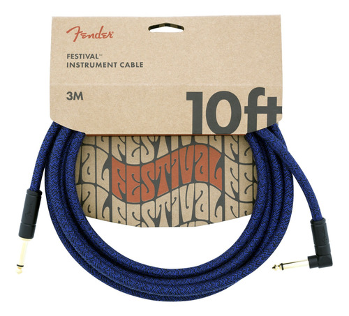 Cable Instrumento Fender Festival Blue Dream 10ft Áng Recto 