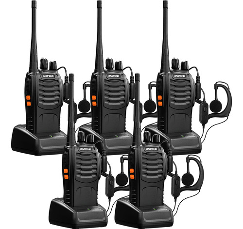 Baofeng Walkie Talkies De Largo Alcance, Paquete De 5 Radios