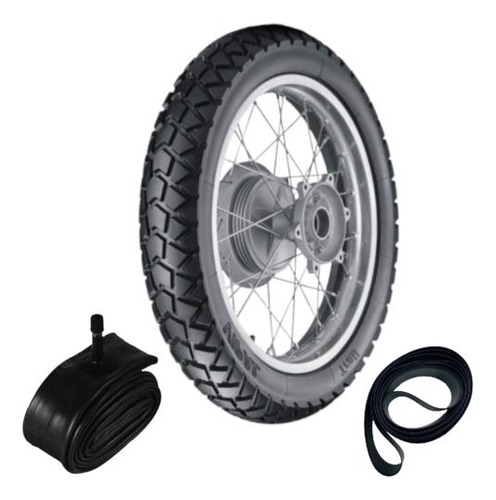 Pneu Biz 100/125 60/100-17 Tr300 Vipal + Câmara + Cinta