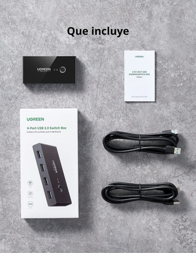 Hub Adaptador 4 En 1 Ugreen Con Switch Selector 2 Salidas